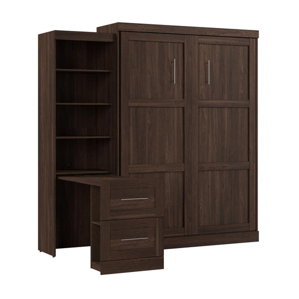 90W Queen Size Murphy Bed with Pull-Out Desk