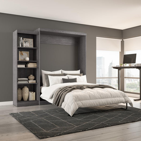 Queen Murphy Bed with Shelving Unit (90W)