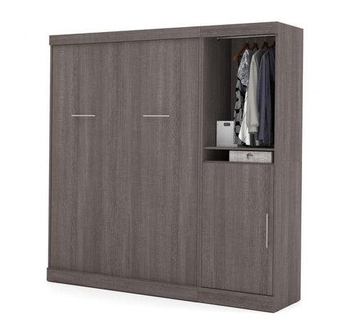 Queen Murphy Bed with Mattress and Storage Unit (90W)