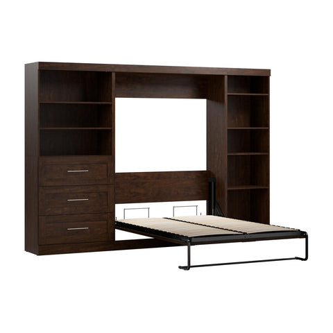 Full Murphy Bed with Shelving and Drawers (120W)