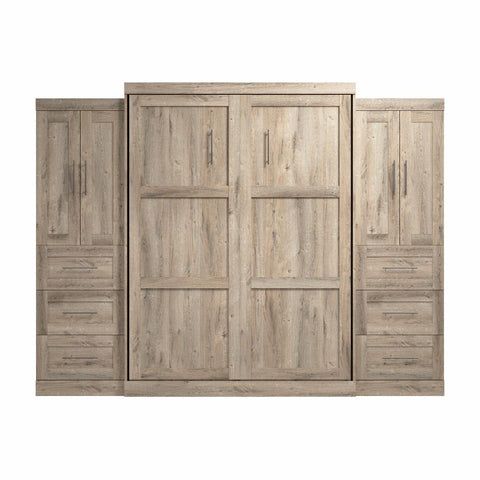 Queen Murphy Bed with Closet Storage Cabinets (115W)