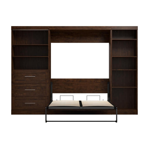 Full Murphy Bed with Shelving and Drawers (120W)
