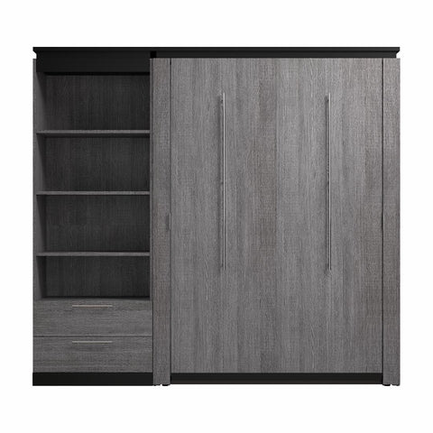 Full Murphy Bed with Shelves and Drawers (91W)