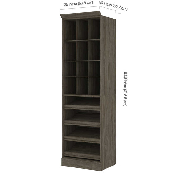 Traditional Closet System with Shoes Racks & Cubbies, 25W x 20D