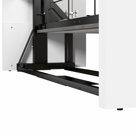 Full Murphy Bed with Shelves and Storage Cabinet with Fold-Out Desk (120W)