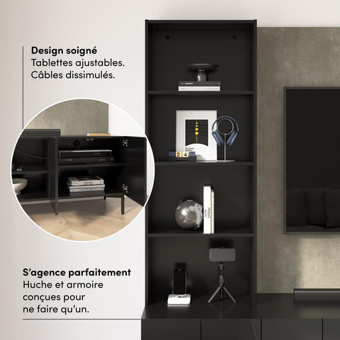 118W Modular Entertainment Center with TV Stand and Storage Cabinets with Hutches