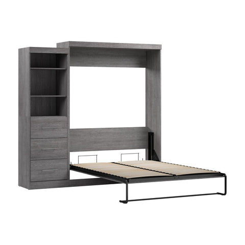 Queen Murphy Bed and Closet Organizer with Drawers (90W)