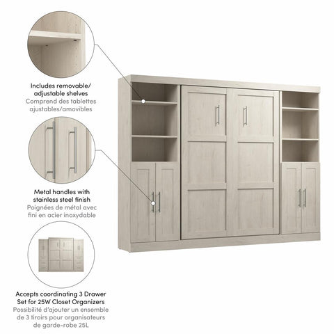 Full Murphy Bed with Closet Storage Organizers (109W)