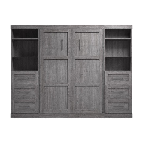 Full Murphy Bed and 2 Shelving Units with Drawers (109W)