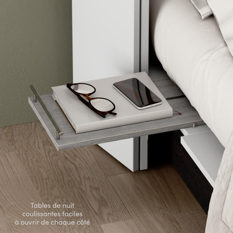 57W Full Murphy Cabinet Bed with Pullout Drawer