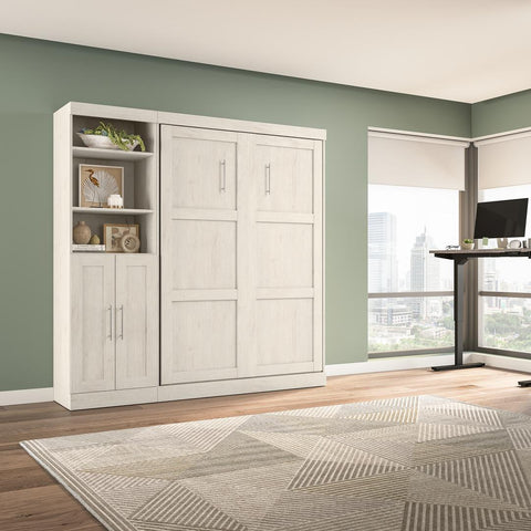 Full Murphy Bed and Closet Organizer with Doors (84W)