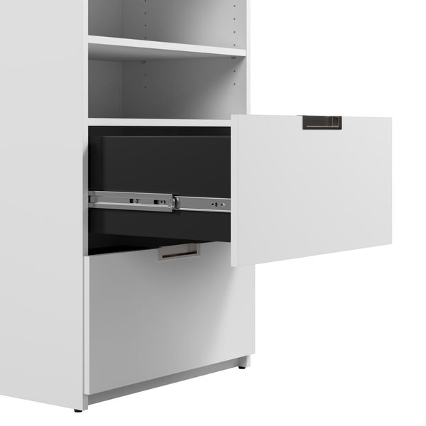 91W Queen Murphy Bed with Storage Cabinet