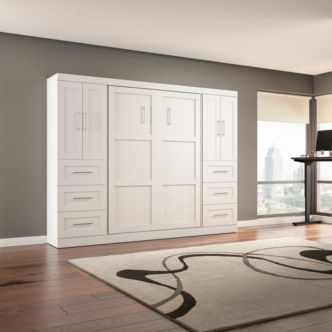 Full Murphy Bed with Closet Storage Cabinets (109W)