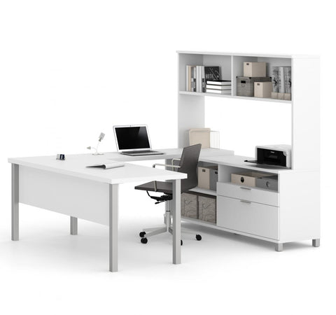 U-Shaped Executive Desk with Hutch