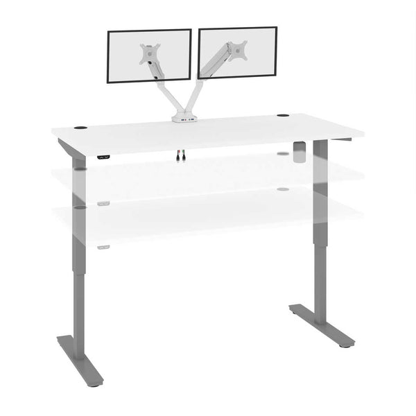 60W x 30D Standing Desk with Dual Monitor Arm