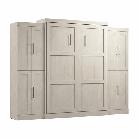 Queen Murphy Bed with Storage Cabinets (115W)