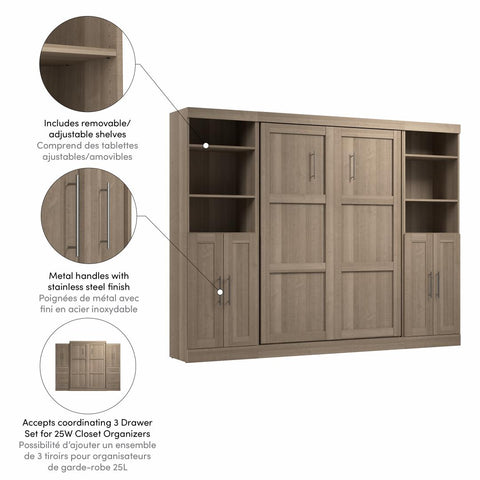Full Murphy Bed with Closet Storage Organizers (109W)