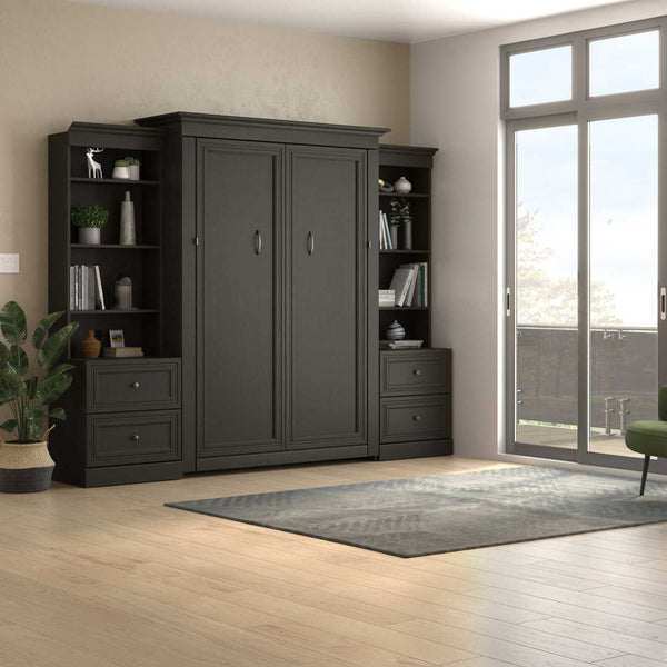 Full Murphy Bed and 2 Shelving Units with 2 Drawers (109W)