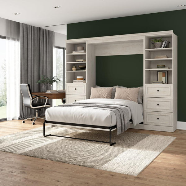 Full Murphy Bed and 2 Closet Organizers with Drawers (109W)