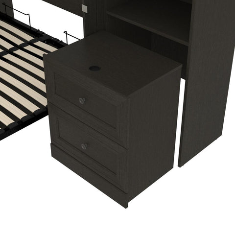 Full Murphy Bed and 1 Storage Unit with Mobile Nightstand and Desk (137”)