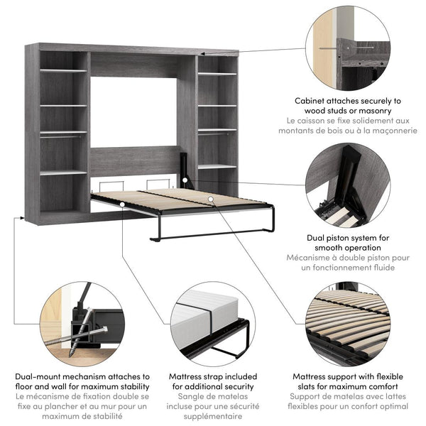 Full Murphy Bed and 2 Closet Organizers (109W)