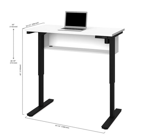 3-Piece set including a standing desk, a desk with hutch, and a credenza