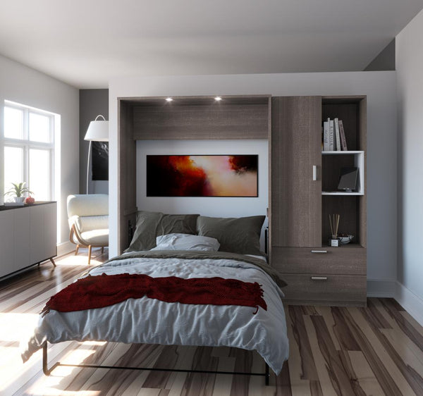 Full Murphy Bed with Storage Cabinet (95W)