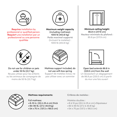 Full Murphy Bed with Wardrobe (84W)