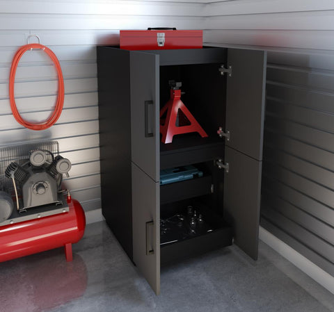 3-Piece Set: two Stackable Storage Cabinets and one 2-Drawer Set