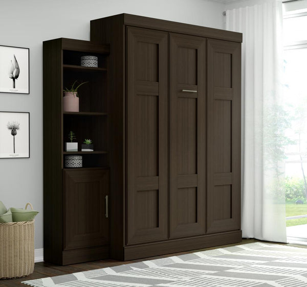 Queen Murphy Bed with Mattress and 1 Storage Unit (86W)