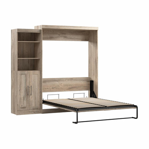 Queen Murphy Bed and Closet Organizer with Doors (90W)