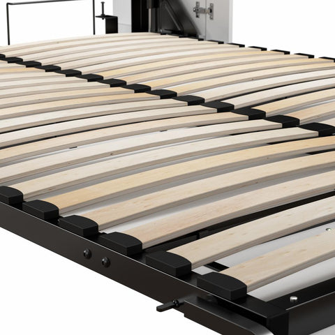 Full Murphy Bed with Shelves and Storage Cabinet with Fold-Out Desk (120W)