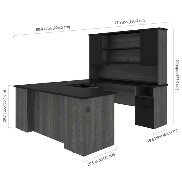 U or L-Shaped Executive Desk with Hutch