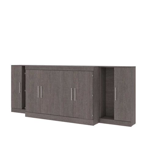 3-Piece Set Including One Queen Cabinet Bed with Mattress and Two 26″ Storage Units