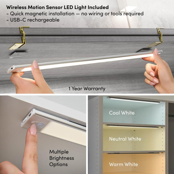 63W Queen Murphy Cabinet Bed with Pullout Drawer and Mattress