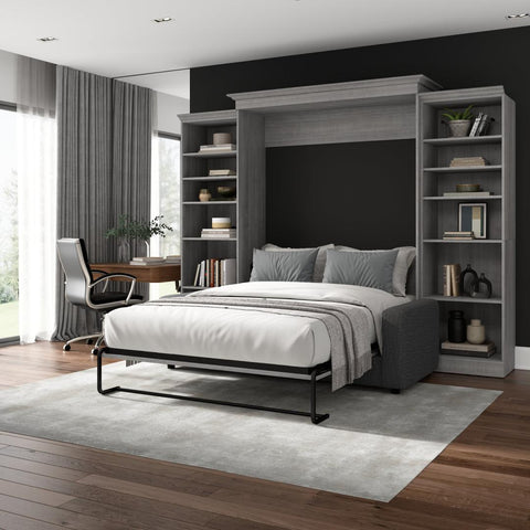 Queen Murphy Bed with Sofa and Closet Organizers (115W)