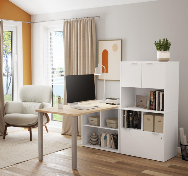 L-Shaped Desk with Hutch