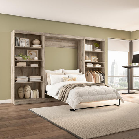 Full Murphy Bed with 2 Shelving Units (131W)