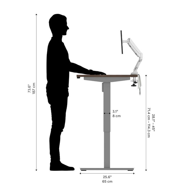 60W x 30D Standing Desk with Dual Monitor Arm