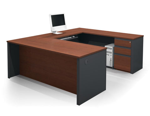 U-Shaped Executive Desk with Assembled Pedestal