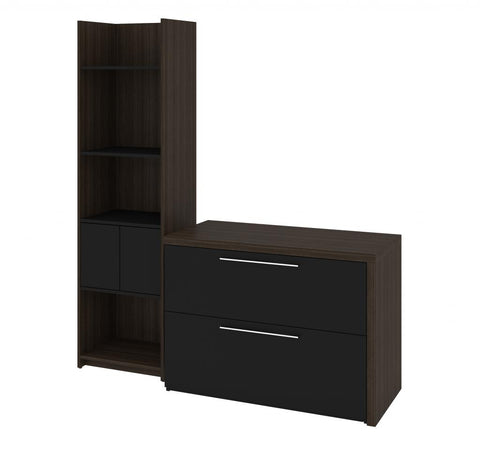 Small Sliding Desk with Shelving Unit