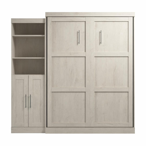 Queen Murphy Bed and Closet Organizer with Doors (90W)