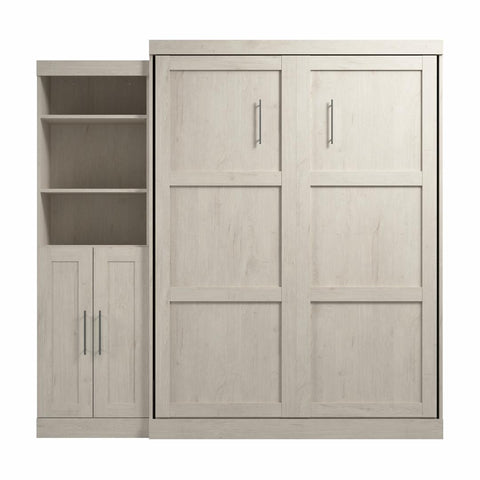 Queen Murphy Bed and Closet Organizer with Doors (90W)