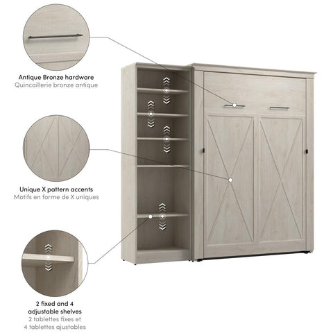 Full Murphy Bed with Closet Organizer (88W)