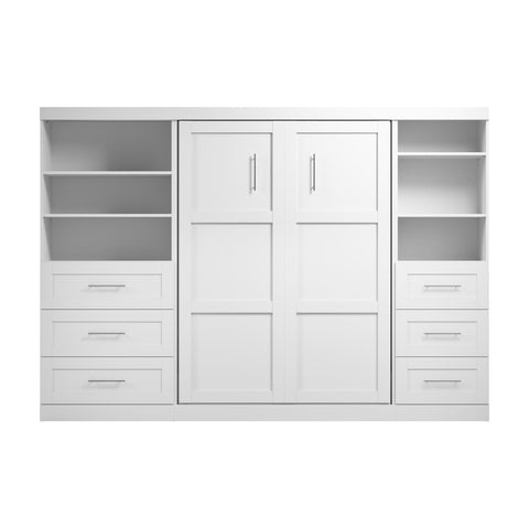 Full Murphy Bed and 2 Shelving Units with Drawers (120W)