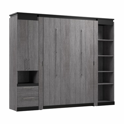 Full Murphy Bed with Storage Cabinet and Shelves (100W)