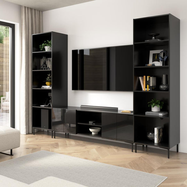 118W Modular Entertainment Center with TV Stand and Media Storage Towers