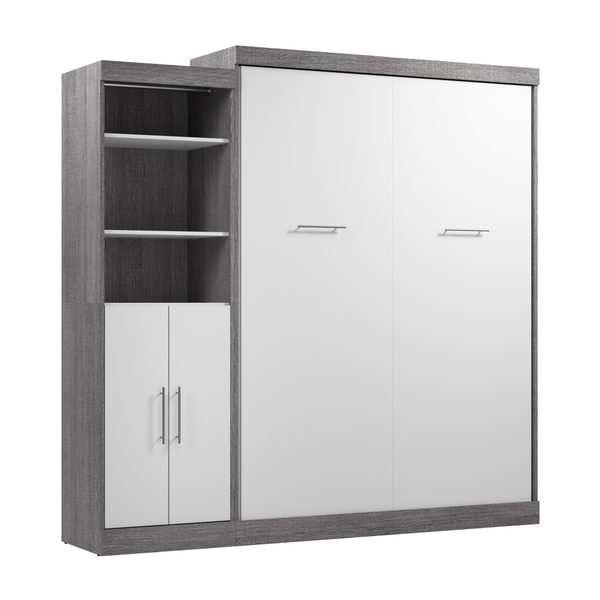 Queen Murphy Bed with Closet Organizer with Doors (90W)