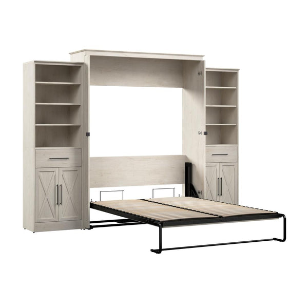 Queen Murphy Bed and Closet Organizers with Doors and Drawers (119W)