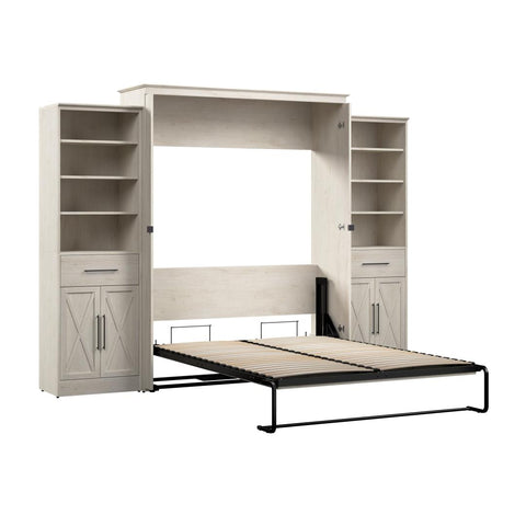 Queen Murphy Bed and Closet Organizers with Doors and Drawers (119W)